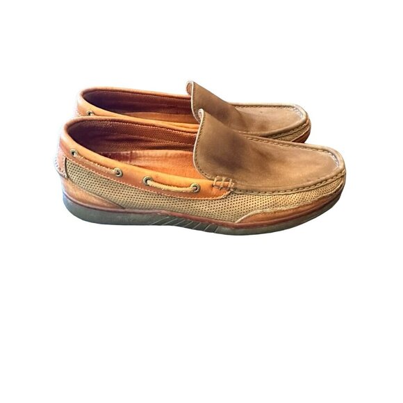 Tommy Bahama Men\'s Leather Slip-On Loafers Size 11.5M Brown Dark Olive main image 4